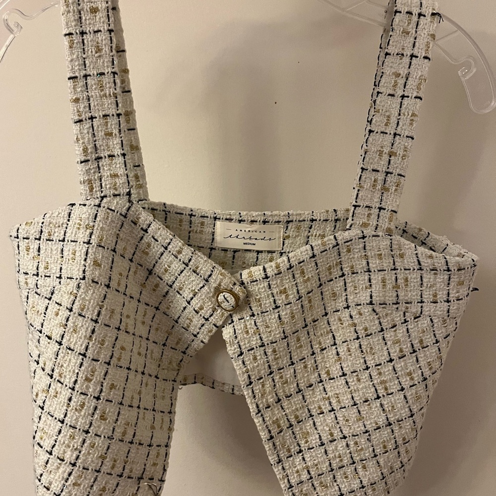 American Threads Women's Checkered Crop Top